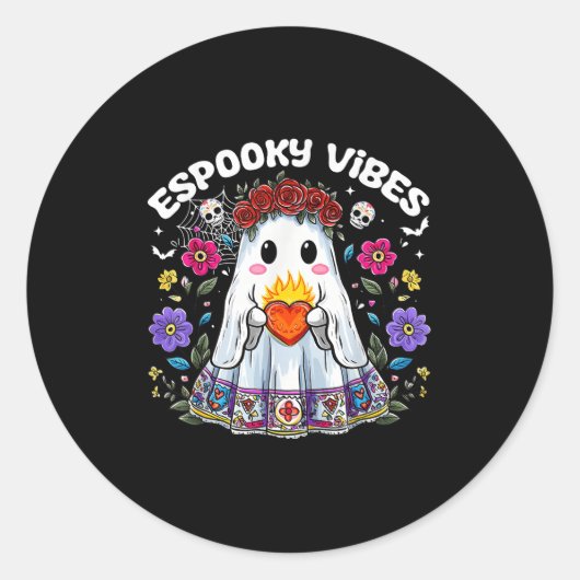 Esoky Vibes Maestra Soky Halloween Mexican Girls  Ronde Sticker (Voorkant)
