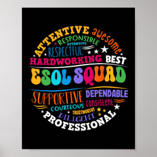 Esol Squad Leraren En Studenten Team Terug Naar Sc Poster