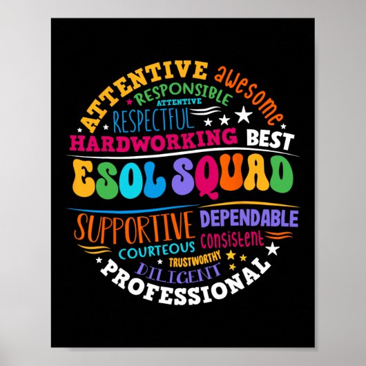 Esol Squad Teachers And Students Team Back To Scho Poster (Voorkant)