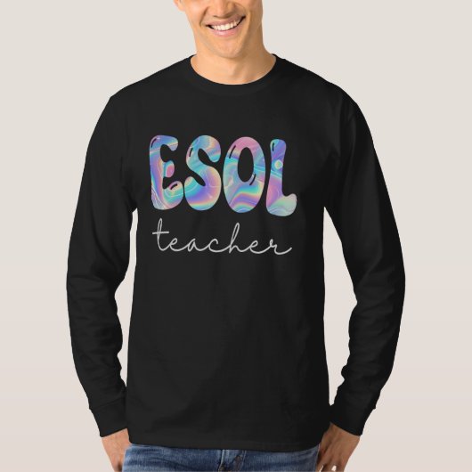 ESOL Teacher Groovy Terug naar school Schattigee d T-shirt (Voorkant)