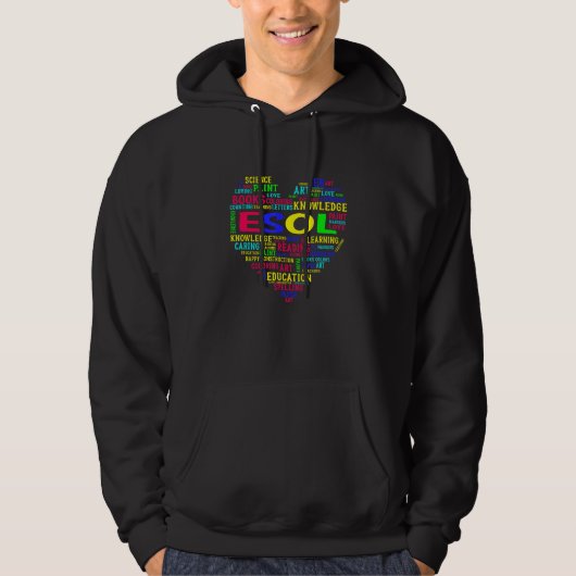Esol Team Heart Back To School Teacher Student Hoodie (Voorkant)