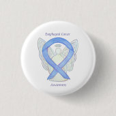 Esophageal Cancer Angel Awareness Ribbon Art Pin Ronde Button 3,2 Cm (Voorkant)