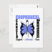 Esophageal Cancer Awareness Butterfly Briefkaart (Voorkant / Achterkant)