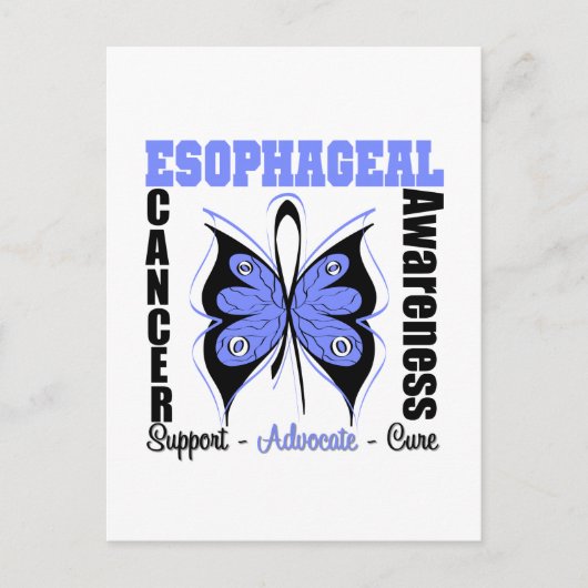 Esophageal Cancer Awareness Butterfly Briefkaart (Voorkant)