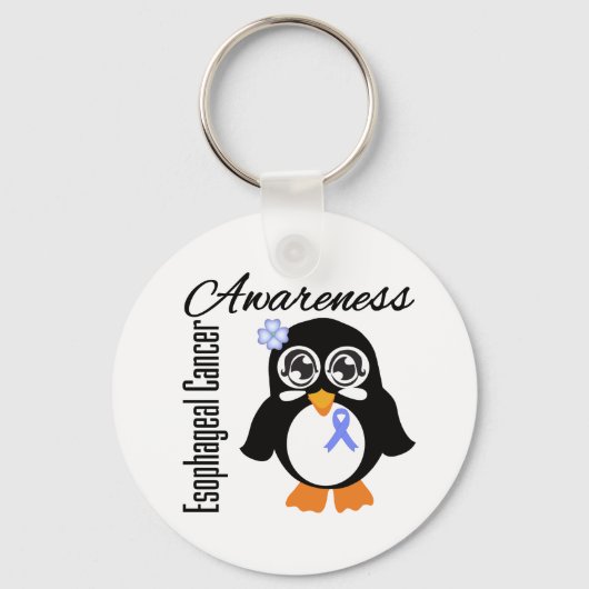 Esophageal Cancer Awareness Penguin Sleutelhanger (Voorkant)