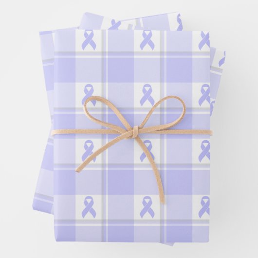 Esophageal Cancer Awareness Plaid Periwinkle Inpakpapier Vel (In situ)