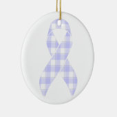 Esophageal Cancer Awareness Plaid Periwinkle Keramisch Ornament (Rechts)