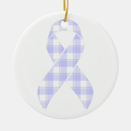 Esophageal Cancer Awareness Plaid Periwinkle Keramisch Ornament