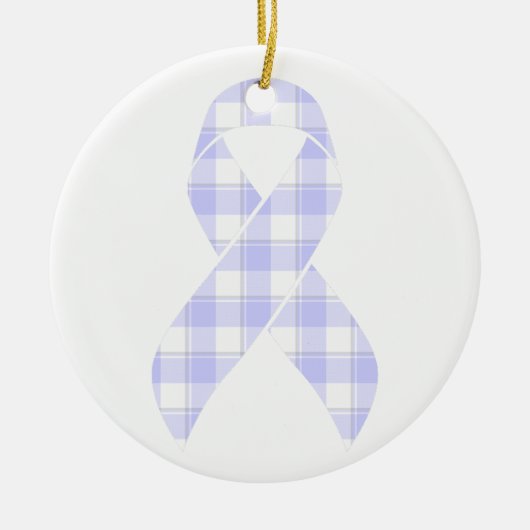 Esophageal Cancer Awareness Plaid Periwinkle Keramisch Ornament (Voorkant)