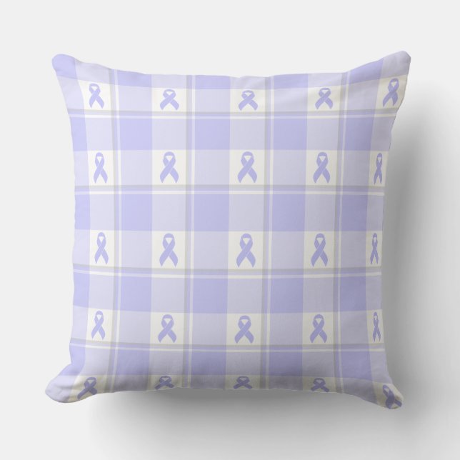 Esophageal Cancer Awareness Plaid Periwinkle Kussen (Voorkant)