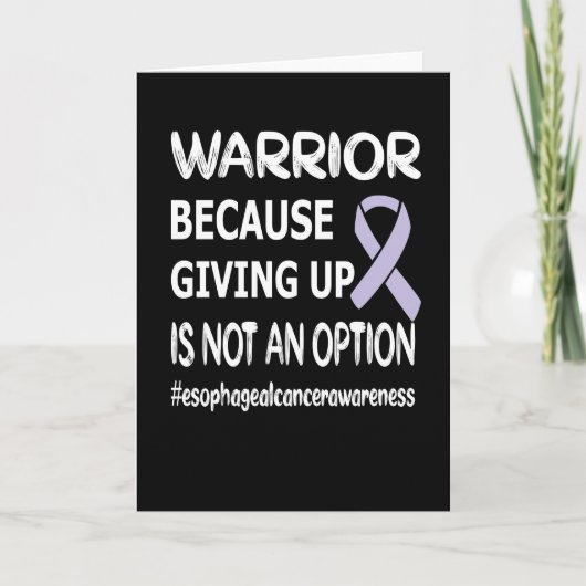 Esophageal Cancer Awareness Ribbon Cancer Warrior Kaart (Voorkant)