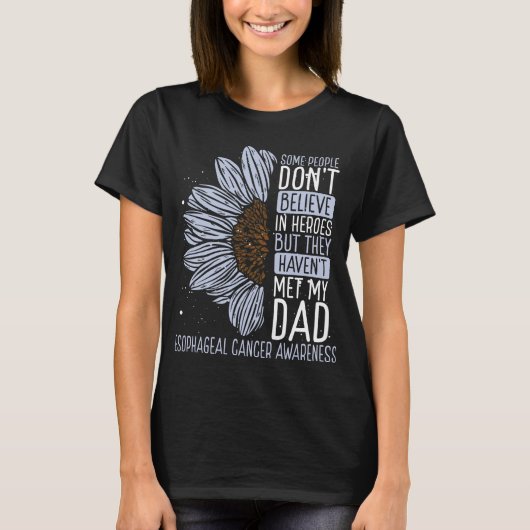 Esophageal Cancer Awareness Ribbon Dad Warrior T-shirt (Voorkant)