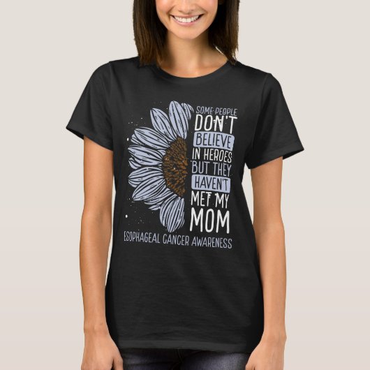 Esophageal Cancer Awareness Ribbon Mam Warrior T-shirt (Voorkant)