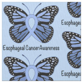 Esophageal Cancer Butterfly Awareness Ribbon Stof (Close Up)