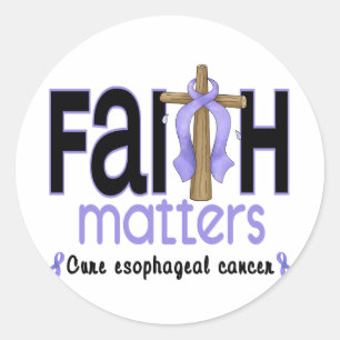 Esophageal Cancer Faith Matters Cross 1 Ronde Sticker