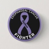 Esophageal Cancer Fighter Ribbon Black Button (Voorkant)
