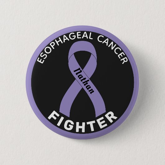 Esophageal Cancer Fighter Ribbon Black Button (Voorkant)
