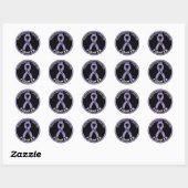 Esophageal Cancer Fighter Ribbon Black Ronde Sticker (Vel)