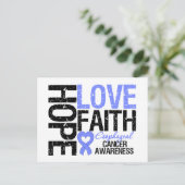 Esophageal Cancer Hope Love Faith Briefkaart (Staand voorkant)