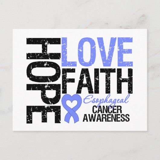 Esophageal Cancer Hope Love Faith Briefkaart (Voorkant)