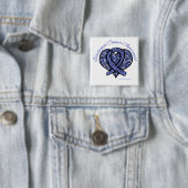 Esophageal Cancer Mosaic Heart Ribbon Vierkante Button 5,1 Cm (In situ)