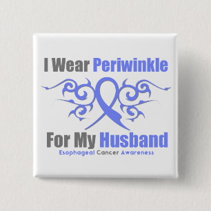 Esophageal Cancer Periwinkle Ribbon Husband Vierkante Button 5,1 Cm