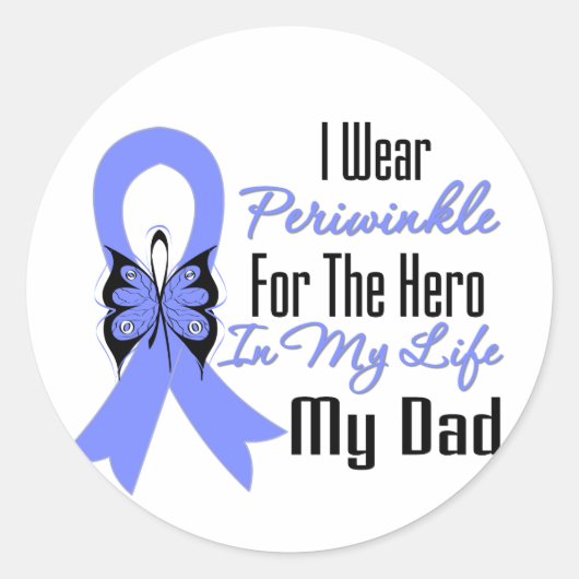 Esophageal Cancer Ribbon Hero Mijn vader Ronde Sticker (Voorkant)