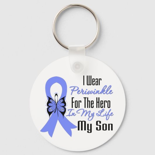Esophageal Cancer Ribbon Hero My Son Sleutelhanger (Voorkant)