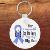 Esophageal Cancer Ribbon Hero My Son Sleutelhanger (Voorkant)