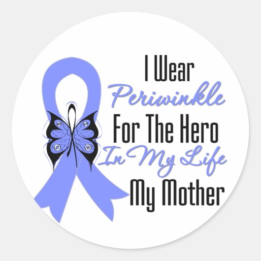Esophageal Cancer Ribbon Hero Ronde Sticker (Voorkant)