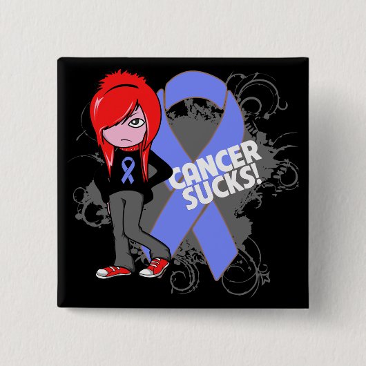 Esophageal Cancer Sucks Vierkante Button 5,1 Cm (Voorkant)