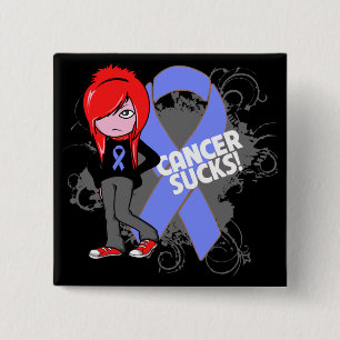 Esophageal Cancer Sucks Vierkante Button 5,1 Cm