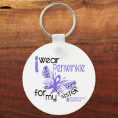 Esophageale kanker Ik DRAAG PERIWINKEL VOOR MIJN Z Sleutelhanger (Voorkant)