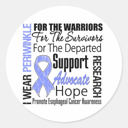 Esophageale kanker Ik Draag Periwinkle Ribbon TRIB Ronde Sticker (Voorkant)