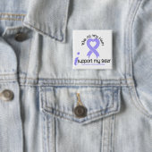 Esophageale kanker Ik steun mijn zuster Vierkante Button 5,1 Cm (In situ)