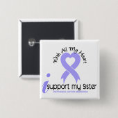 Esophageale kanker Ik steun mijn zuster Vierkante Button 5,1 Cm (Voorkant /achterkant)