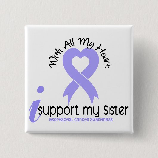 Esophageale kanker Ik steun mijn zuster Vierkante Button 5,1 Cm (Voorkant)