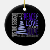 Esophageale kanker Kerstmis 1 Keramisch Ornament (Achterkant)