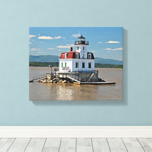 Esopus Meadows Lighthouse, New York Canvas Print (Insitu (Houten vloer))