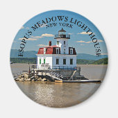 Esopus Meadows Lighthouse, New York Round Magnet (Voorkant)