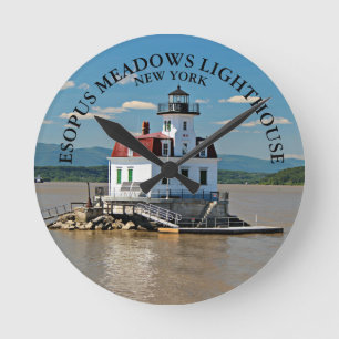 Esopus Meadows Lighthouse, New York Wall Clock Ronde Klok