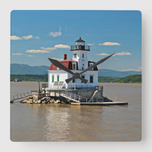 Esopus Meadows Lighthouse, New York Wall Clock Vierkante Klok