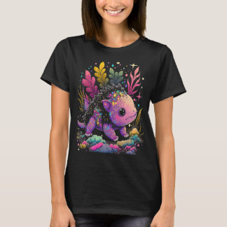 Esoteric Axolotl Pet Crystals Illustratie van de s T-shirt