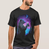 Esoteric Bear drinking Beer Night Forest 3 T-shirt (Voorkant)