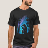 Esoteric Bear drinking Beer Night Forest 4 T-shirt (Voorkant)