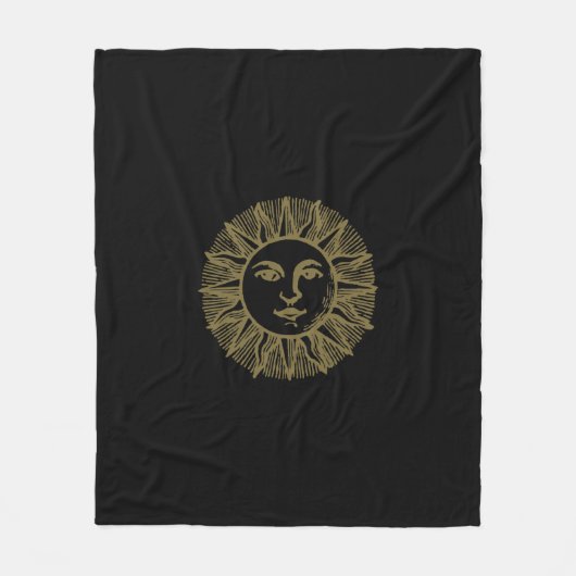 Esoteric Black Gold Sun Fleece Deken (Voorkant)