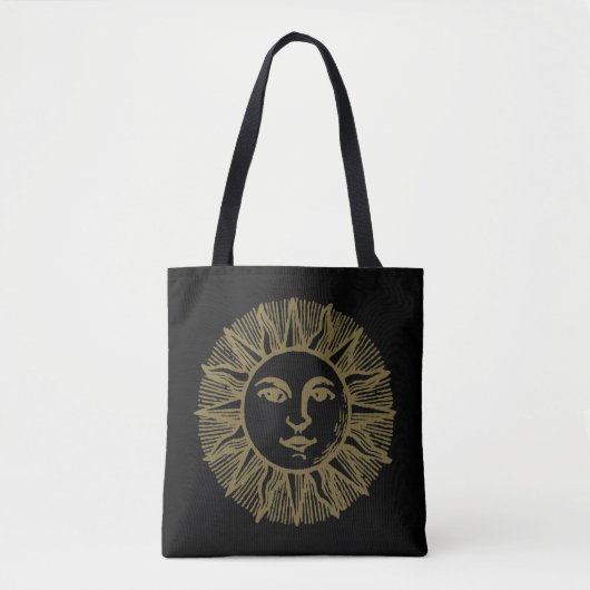 Esoteric Black Gold Sun Tote Bag (Voorkant)