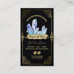 Esoteric Crystal Black Blue en Gold Visitekaartje