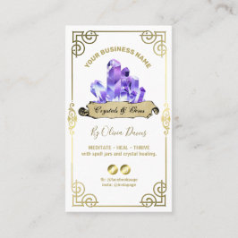 Esoteric Crystal White Paars en Gold Business Ca Visitekaartje