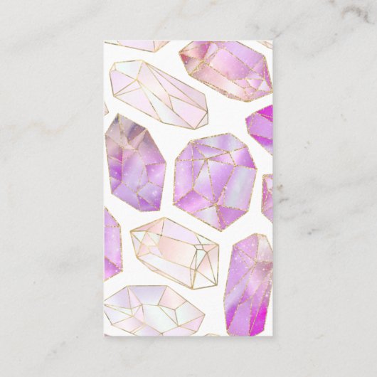 Esoteric Crystal White roze and Gold Visitekaartje (Achterkant)
